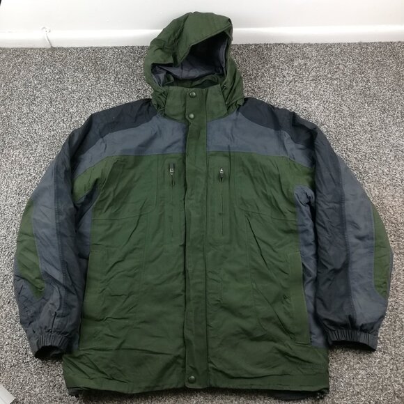 LL Bean Jacket Ripstop Nylon Thinsulate Colorblock 3 in 1 Quilted Mens Large